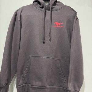 Ford Mustang Charcoal Hoodie with Pink Logo